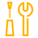 vector image of a screw driver and a wrench